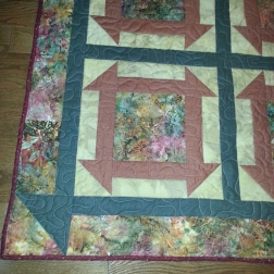 corner of finished quilt